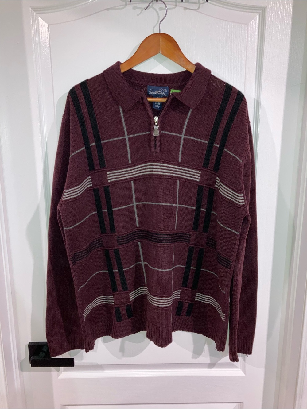 Vintage Arnold Palmer Burgundy 1/4 Zip Sweater - size XL